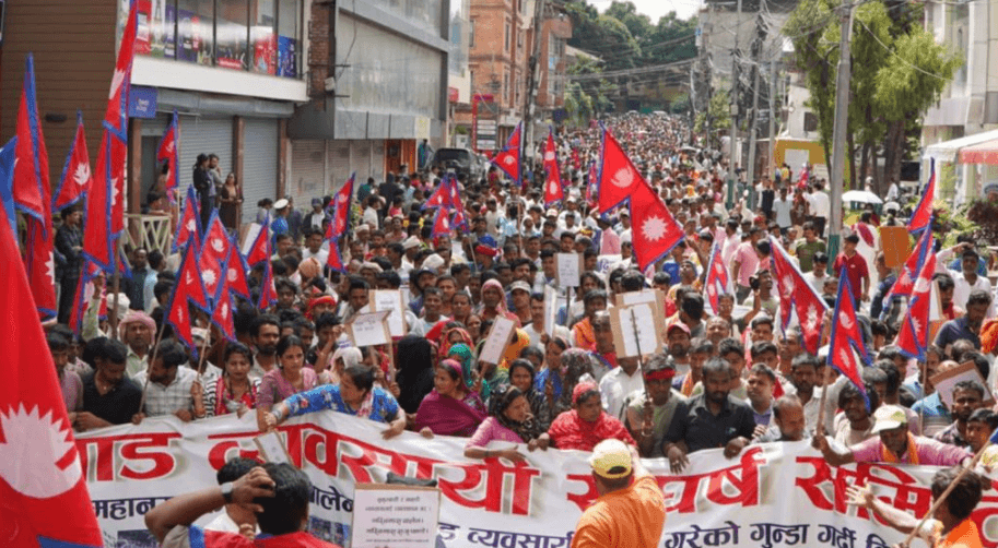 कबाड व्यवसायी प्रदर्शन काठमाडौं: तेस्रो दिन पनि आन्दोलन जारी